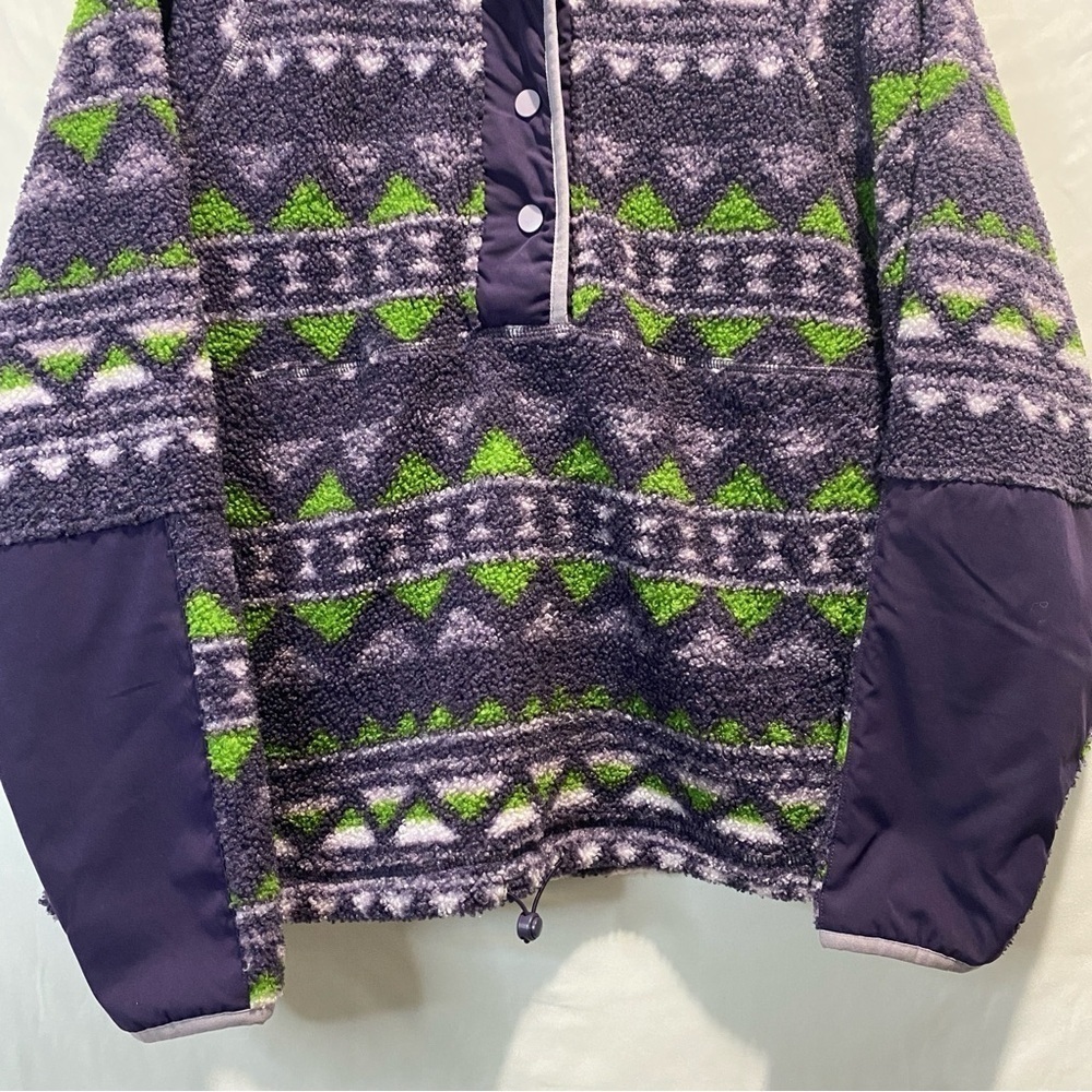 HYBA Sherpa Fleece cabincore Quarter Pullover with Raglan Sleeves sz Large - Picture 5 of 16